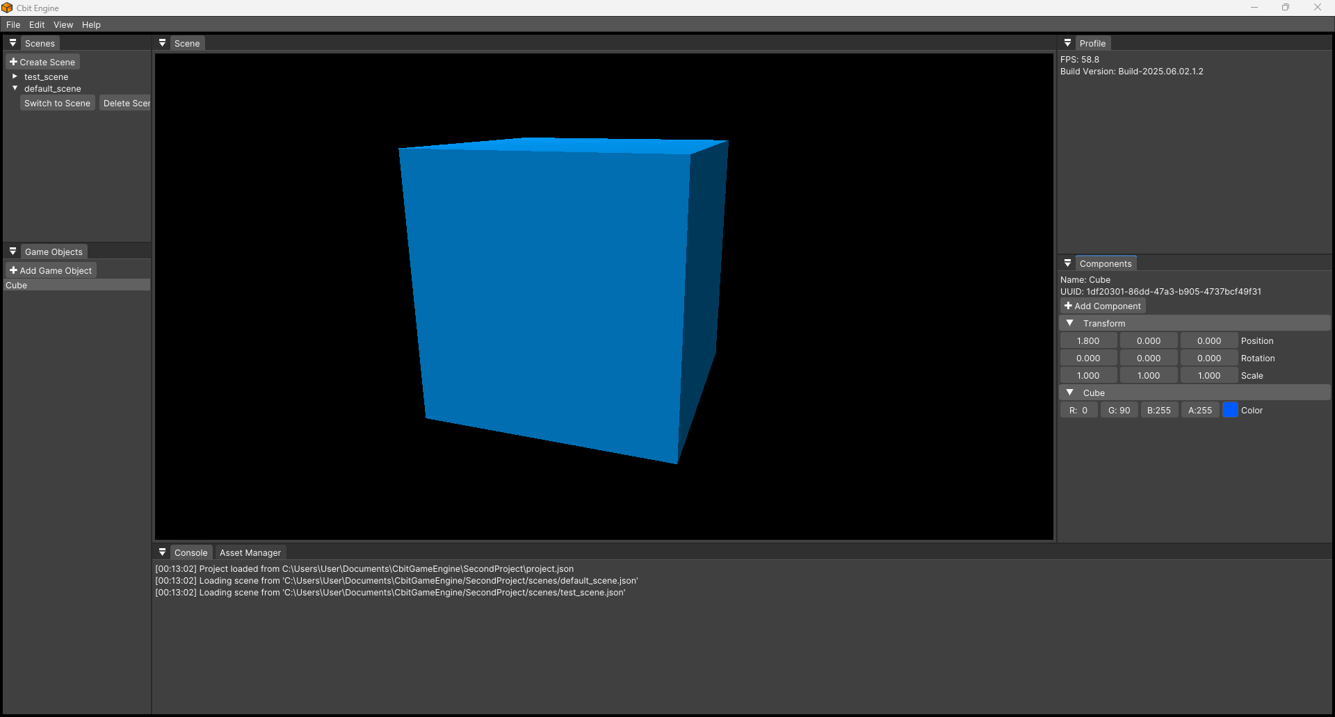Game Engine screenshot